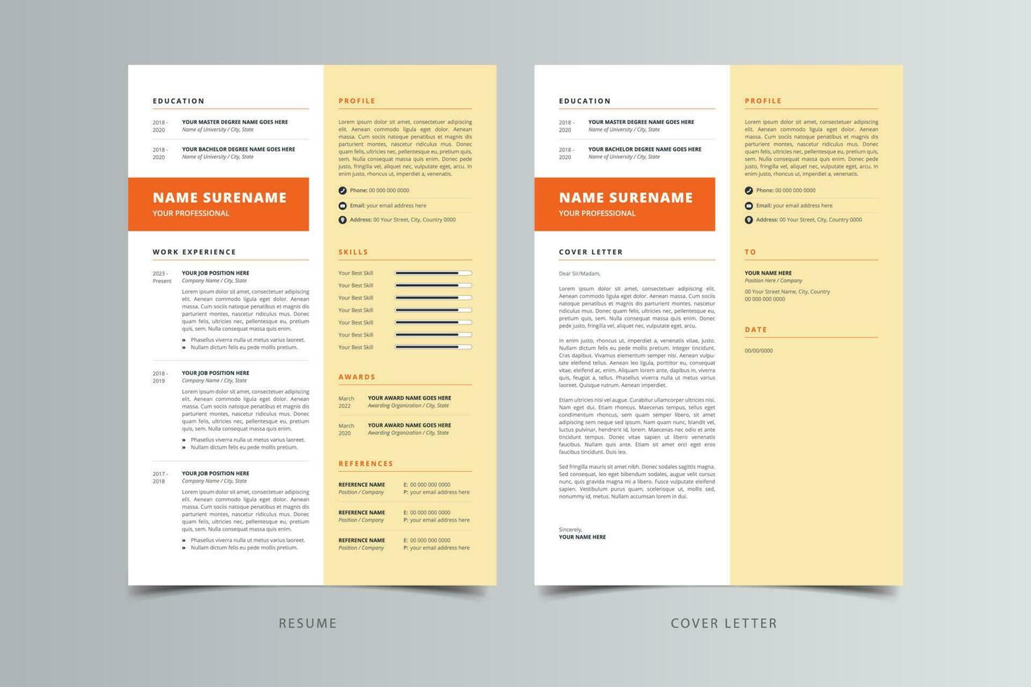 Resume Template, Professional Modern Resume Template, CV Template vector