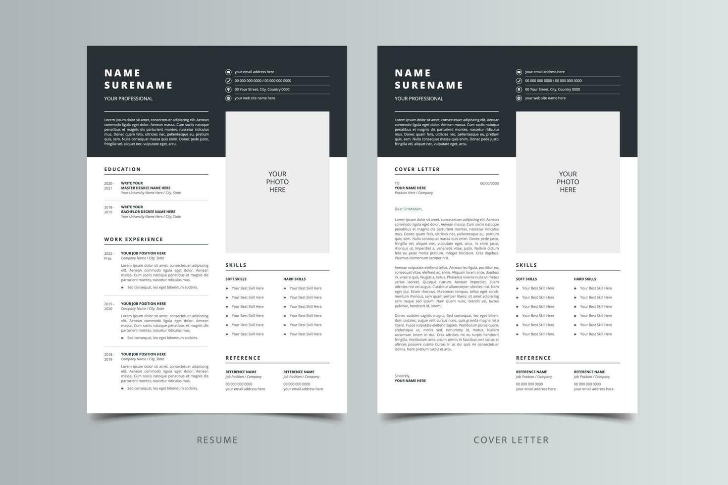Resume Template, Professional Modern Resume Template, CV Template vector
