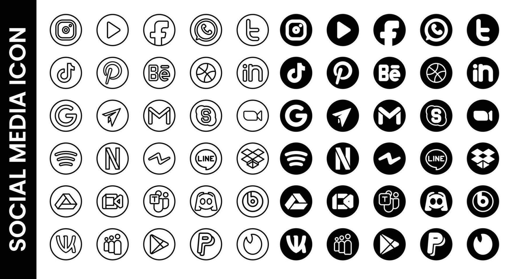 SOCIAL MEDIA OUTLINE ICON vector