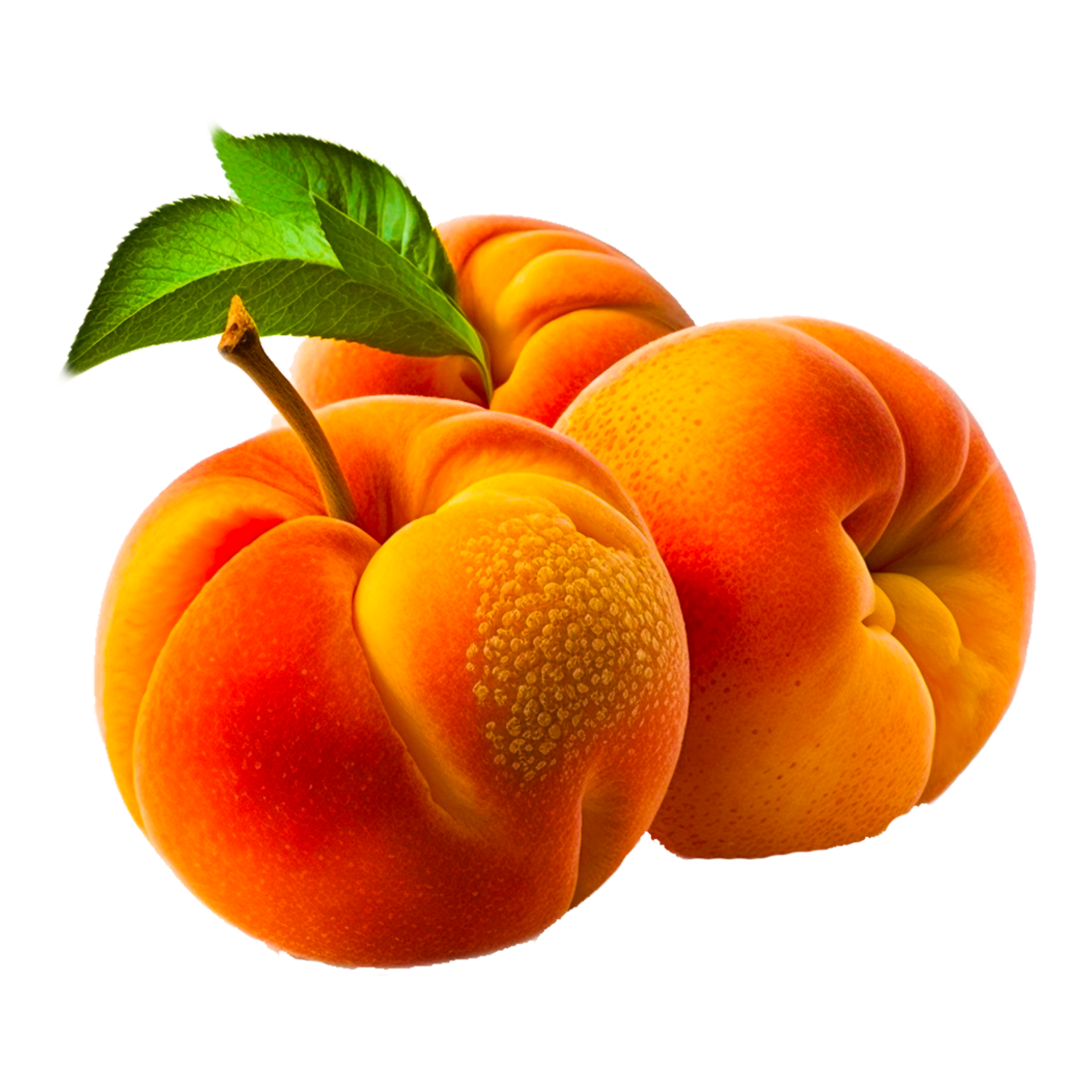 Apricot fruit with half cut slice isolated on transparent background