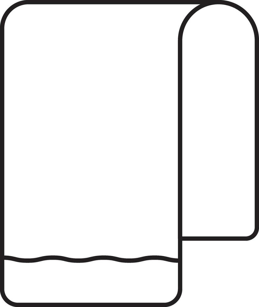 aislado toalla icono en negro línea Arte. vector