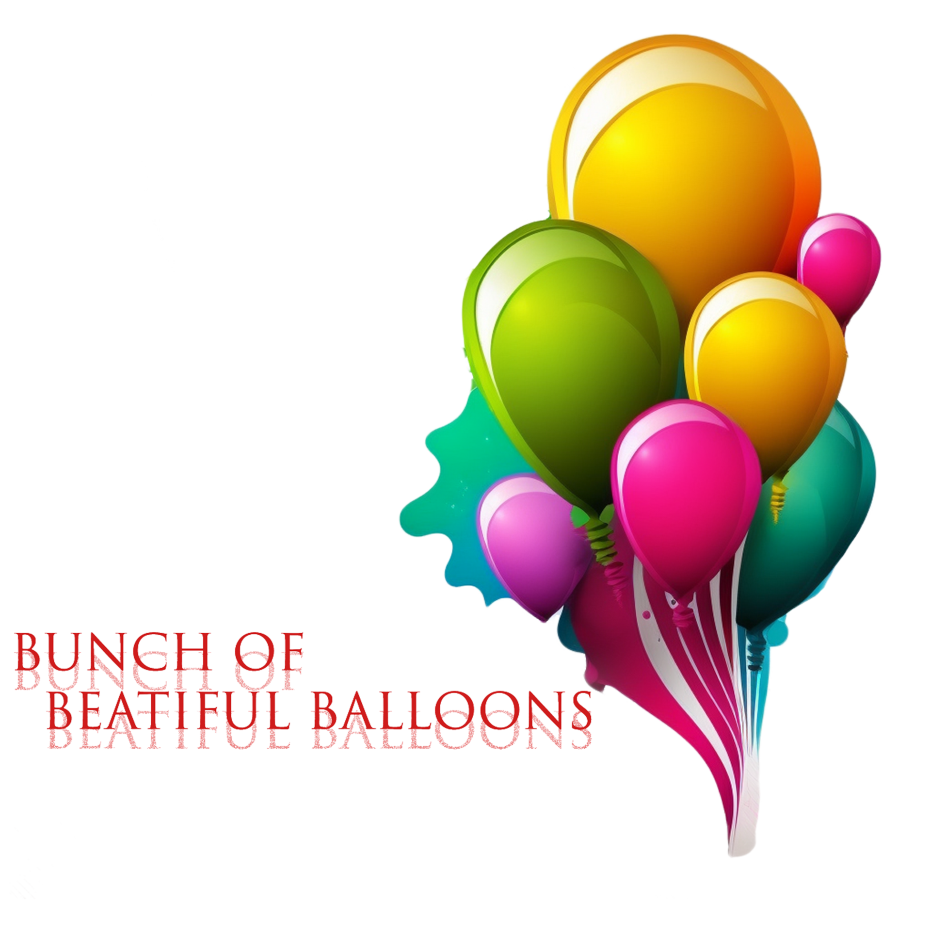 Group of colour glossy helium balloons. set of balloons for birthday