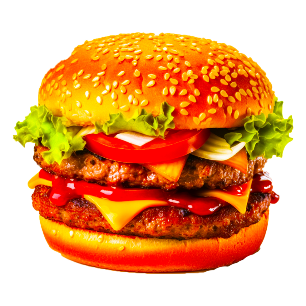 smakelijk hamburger PNG ai generatief