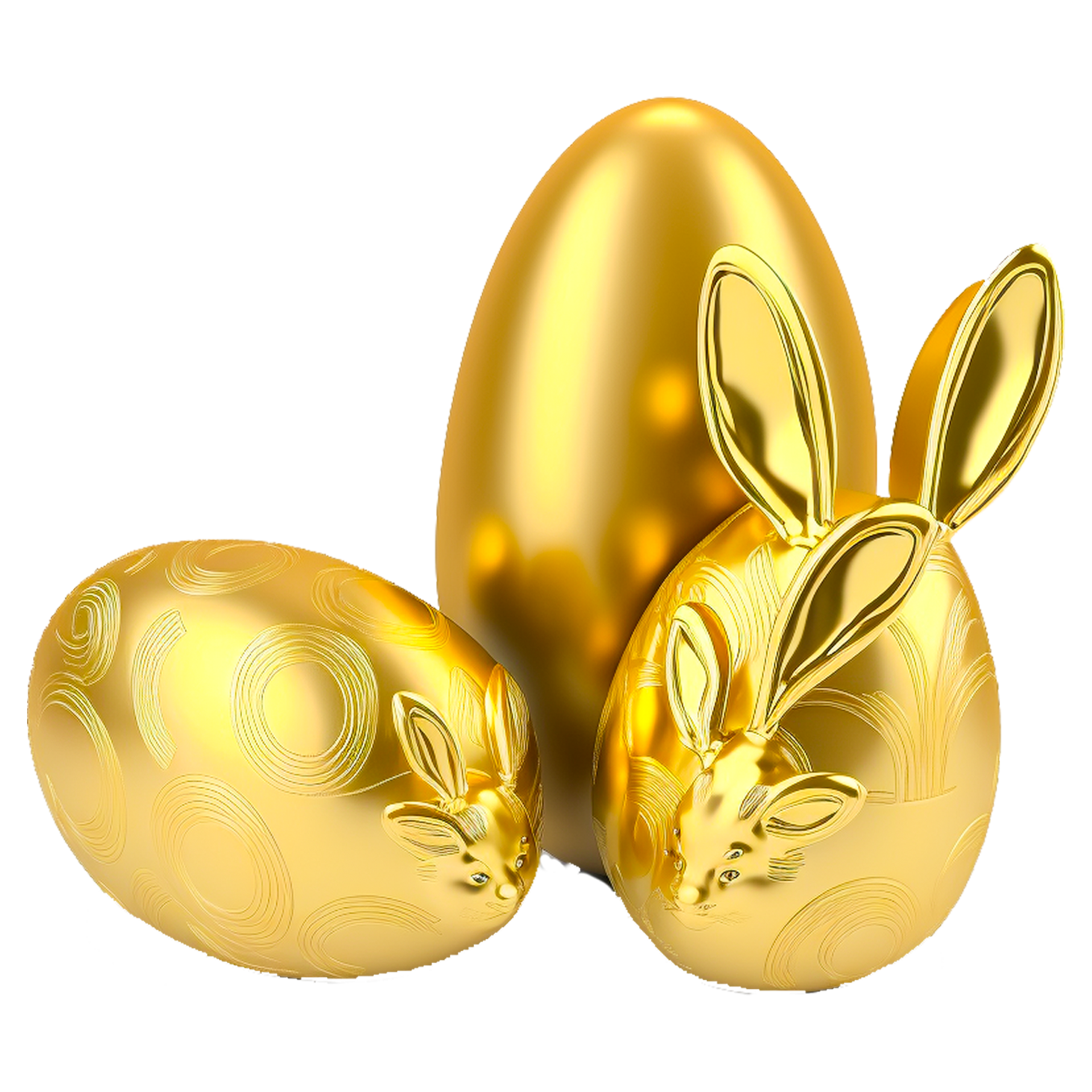 Easter Golden Eggs PNG transparent Ai generative 24680786 PNG