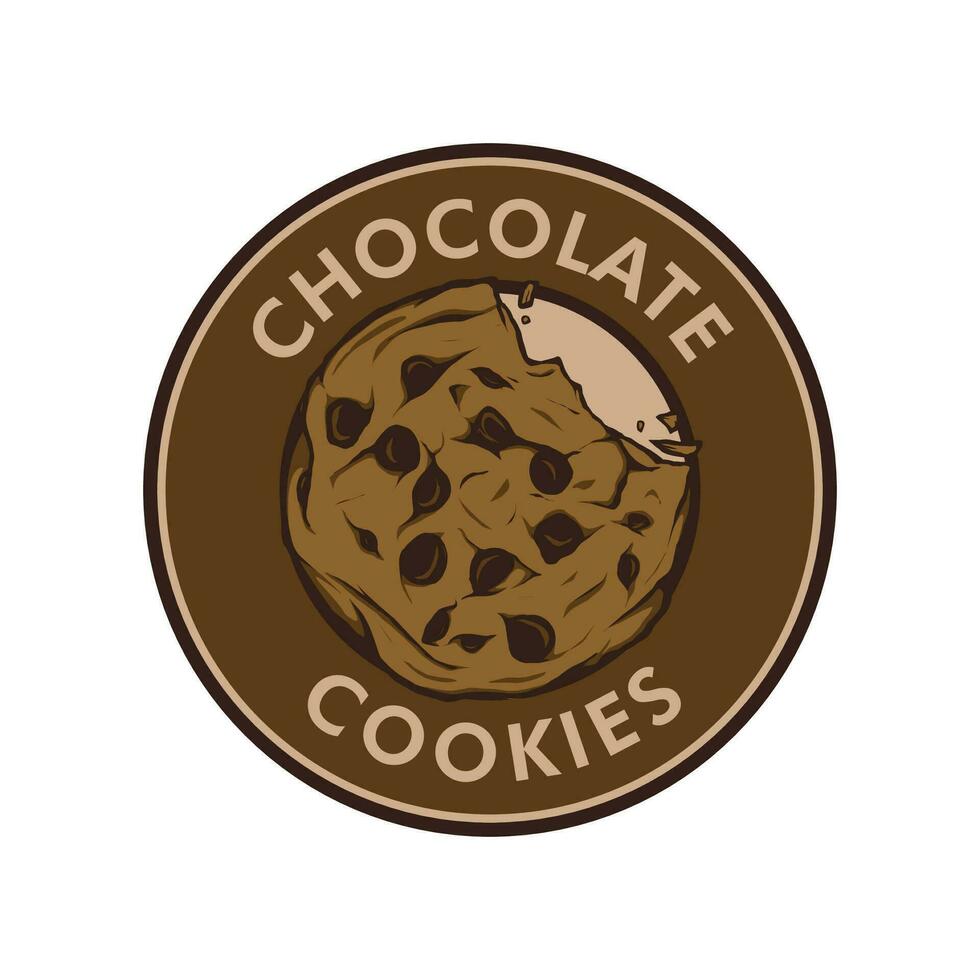 chocolate cookie logo design vector