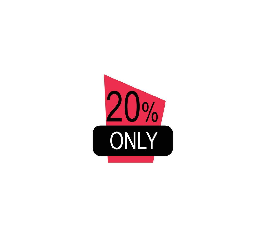 20 percent only reddish black vector icon illustration