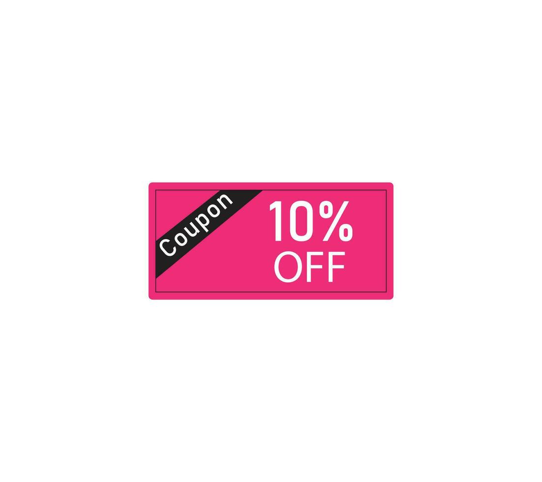 10 Percent off coupon pink vector illustration