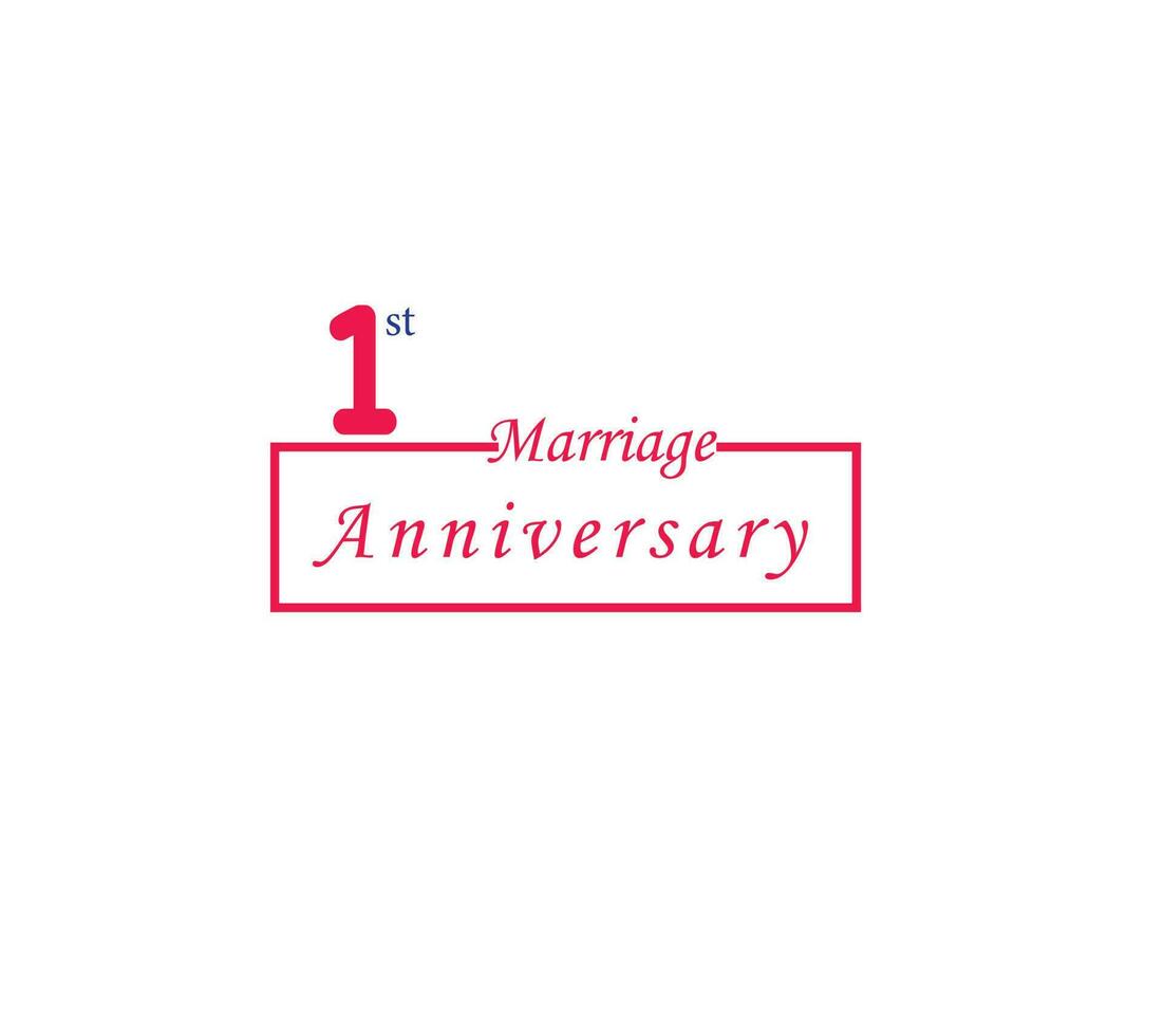 1st marriage anniversary reddish pinkish red vector illustration