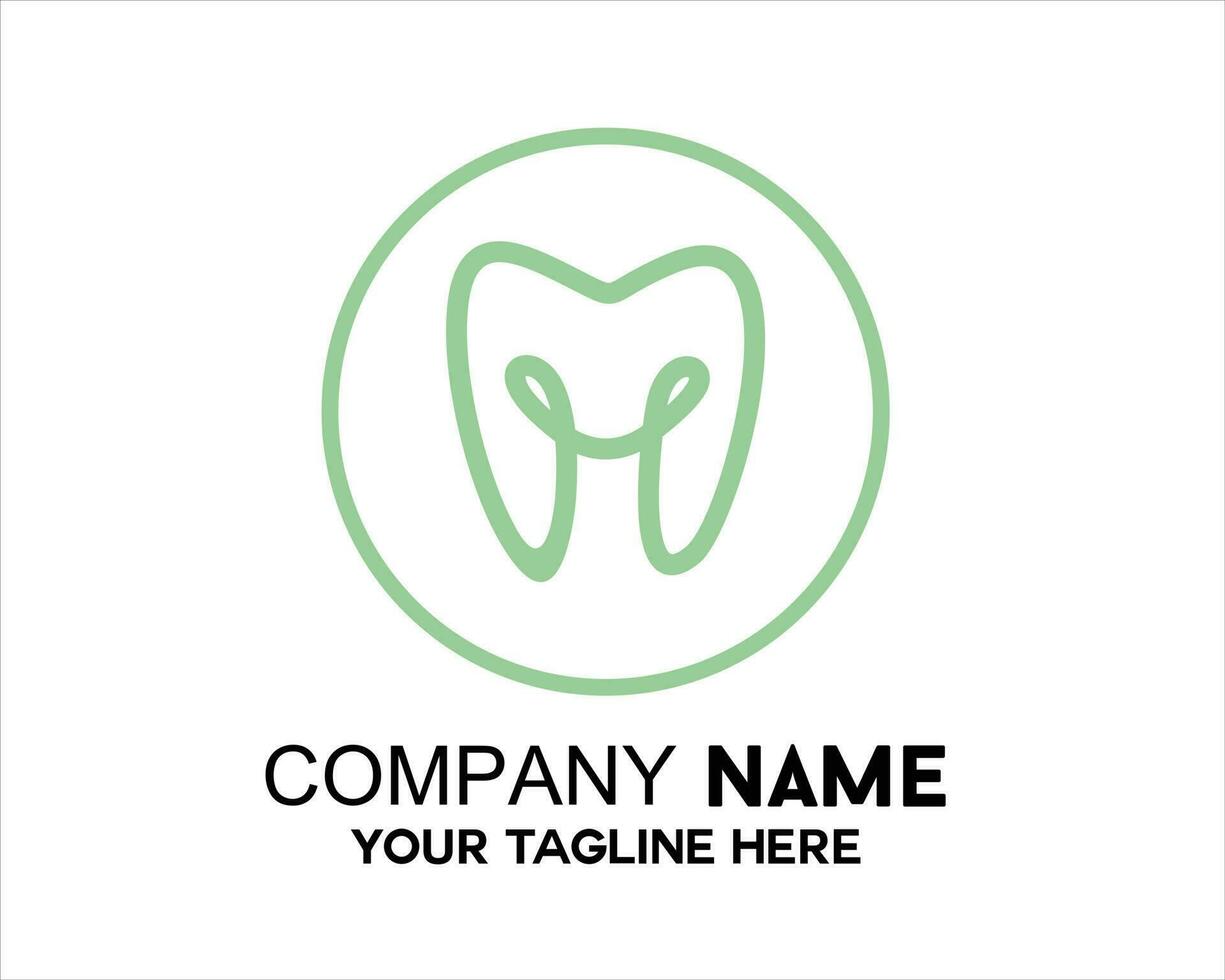 Tooth logo outline is very simple vector