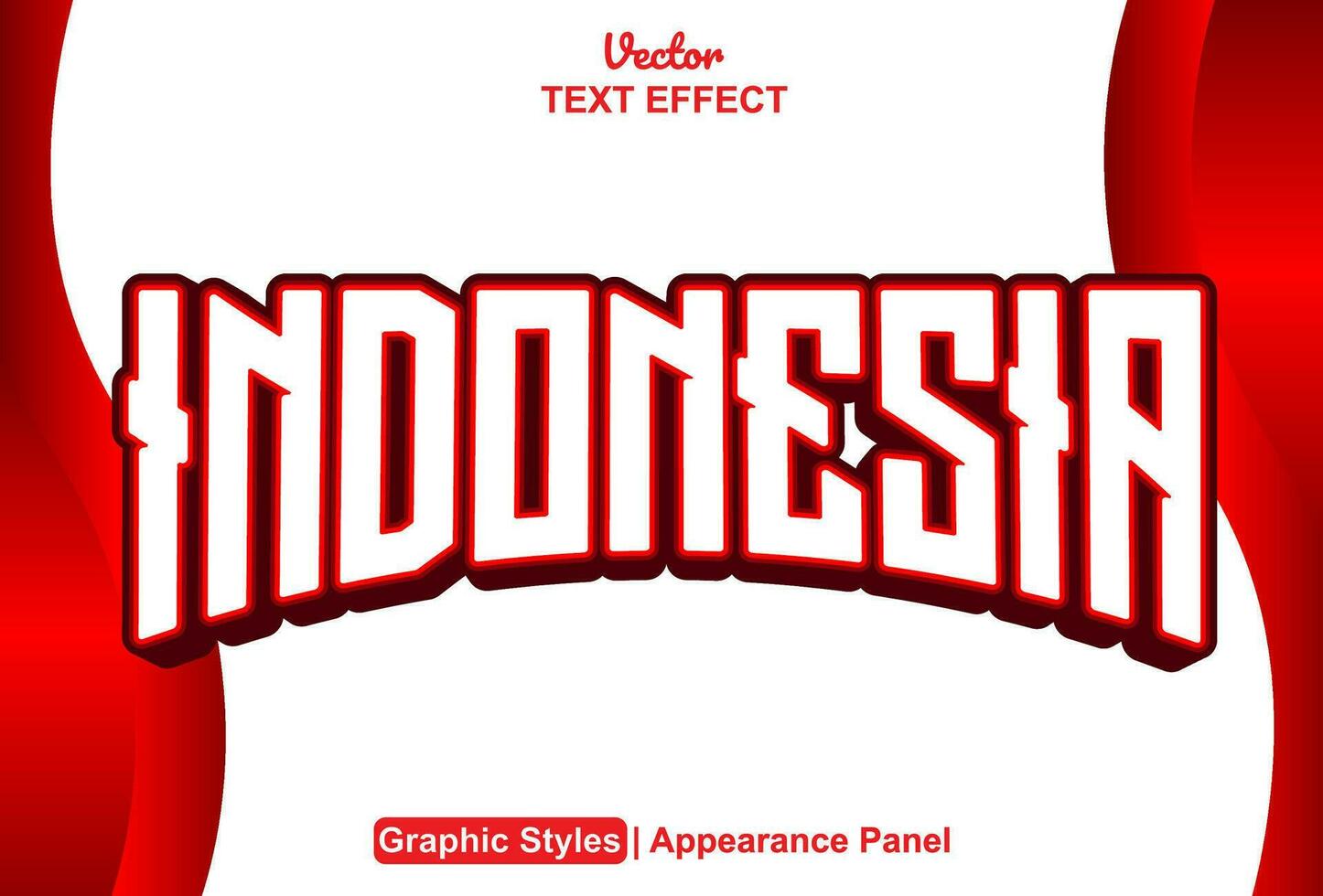 indonesio texto efecto con gráfico estilo y editable. vector