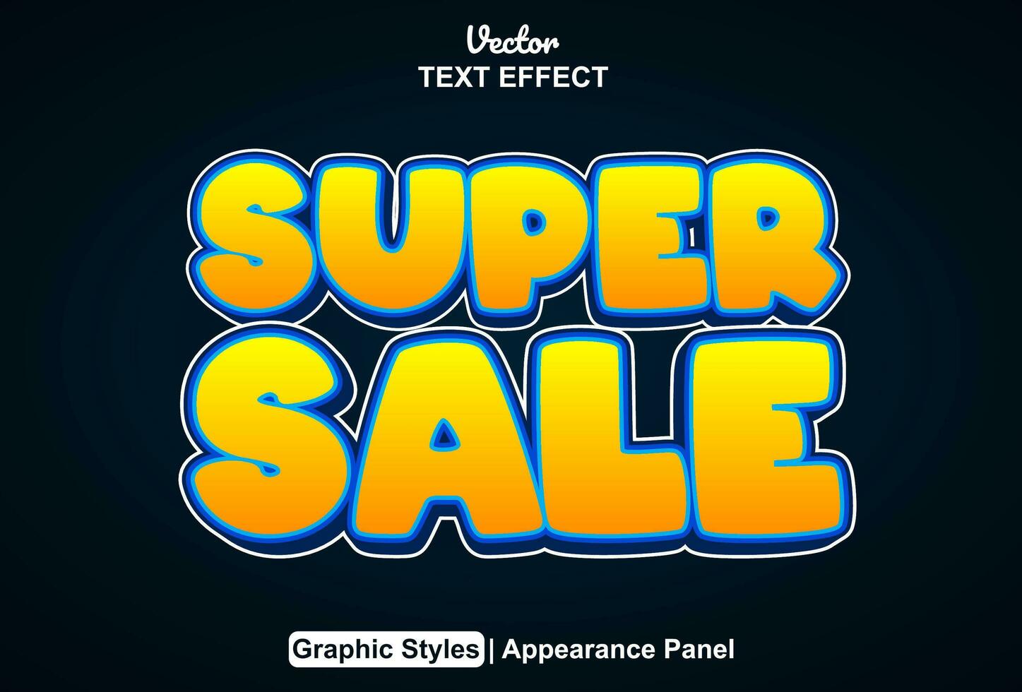 super sale text effect with orange graphic style and editable. vector