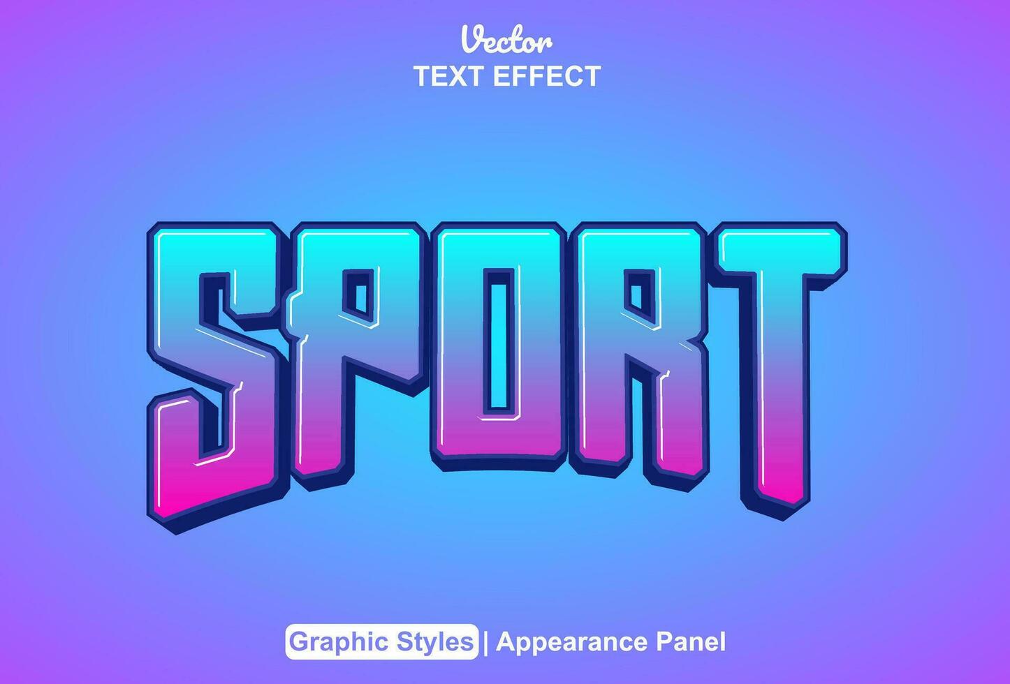 sport text effect with blue color graphic style and editable. vector