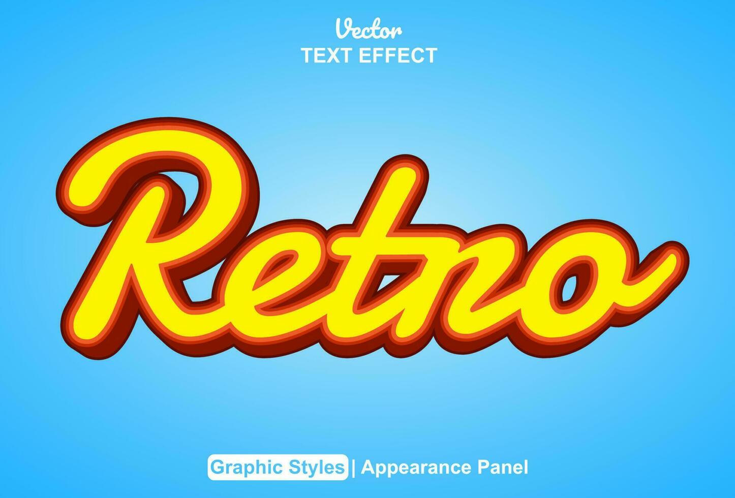 retro text effect with yellow graphic style and editable. vector