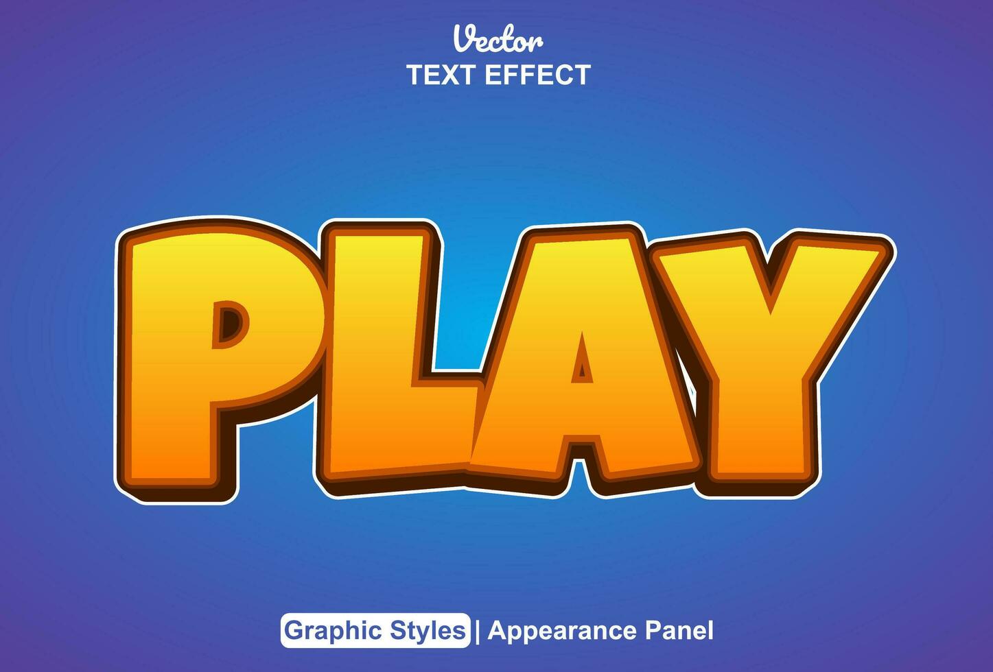 play text effect with orange graphic style and editable. vector