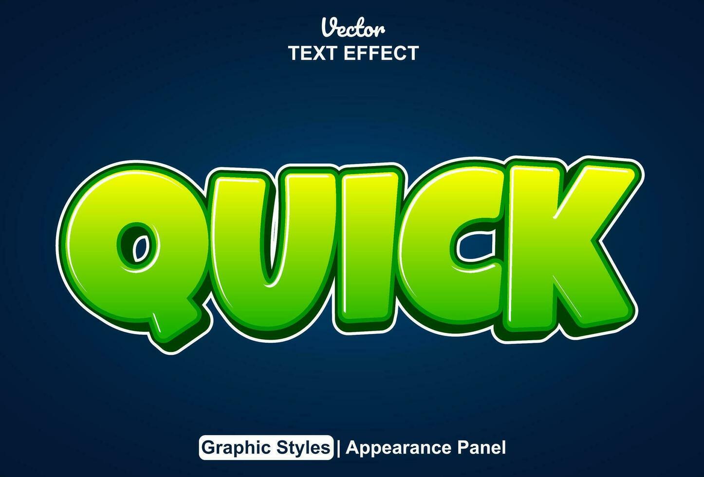 quick text effect with green graphic style and editable. vector