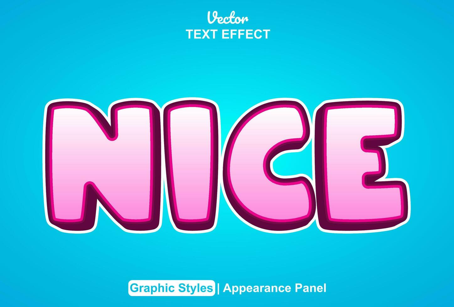 nice text effect with pink graphic style and editable. vector