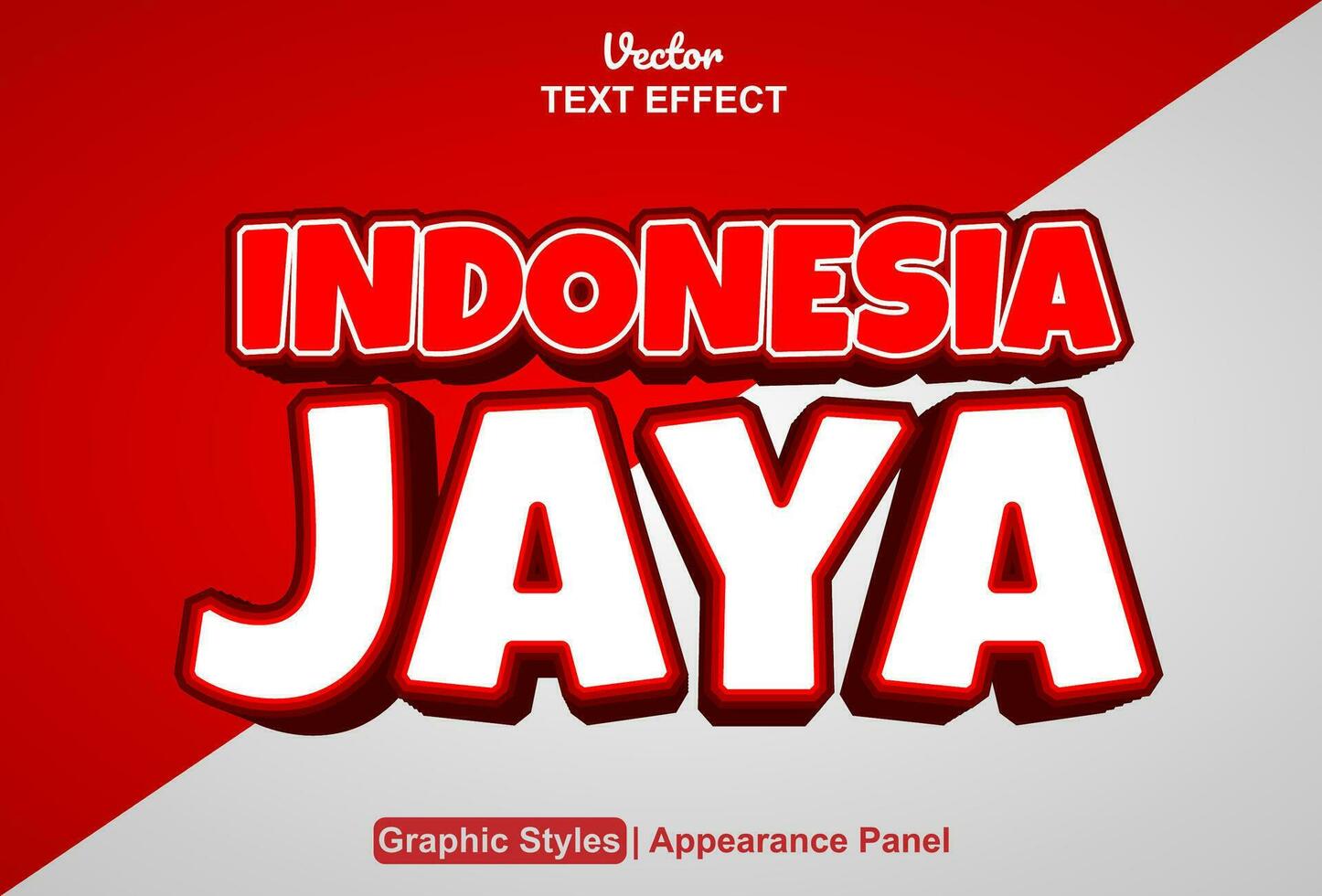 indonesia jaya text effect with graphic style and editable. vector