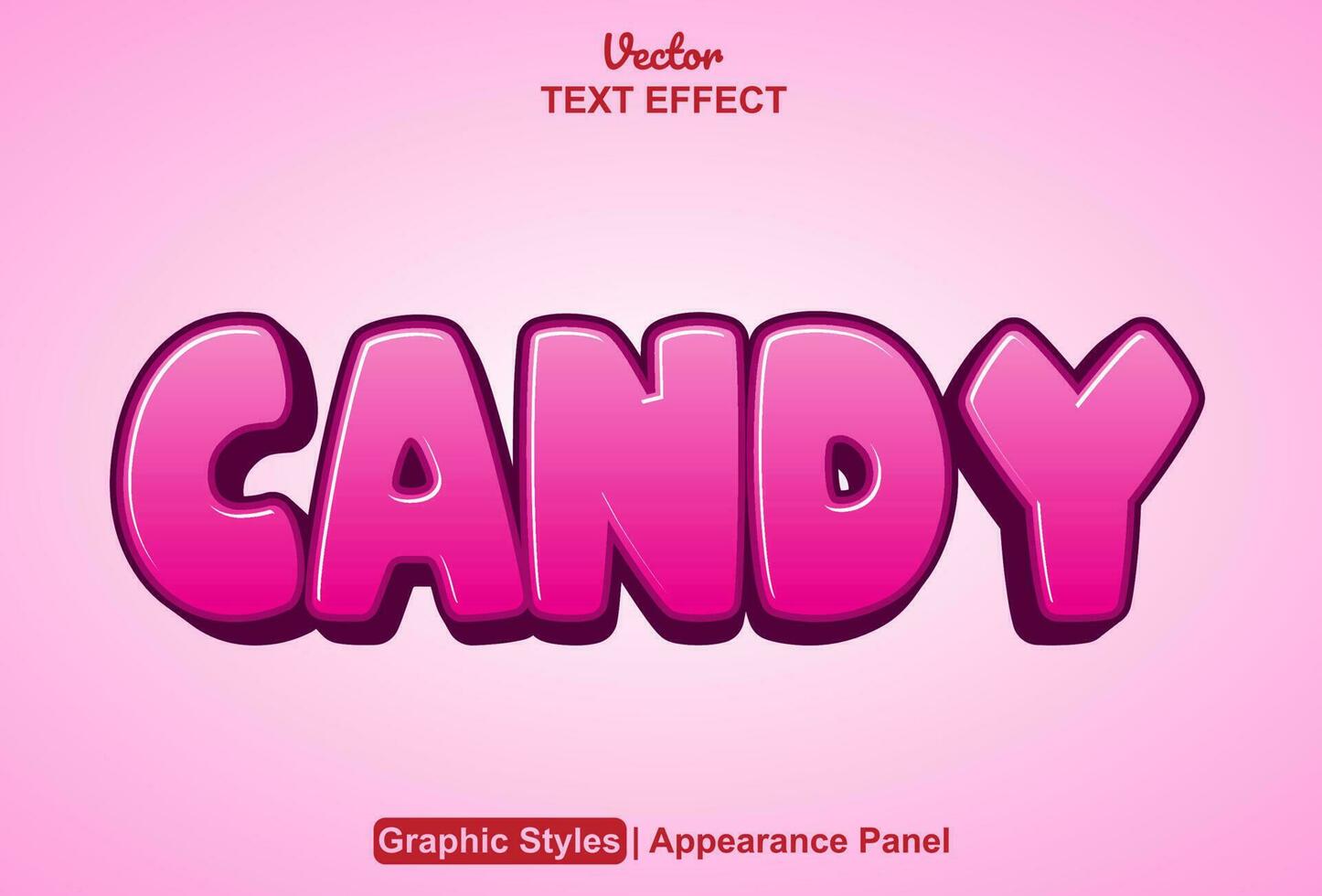 candy text effect with pink graphic style and editable. vector