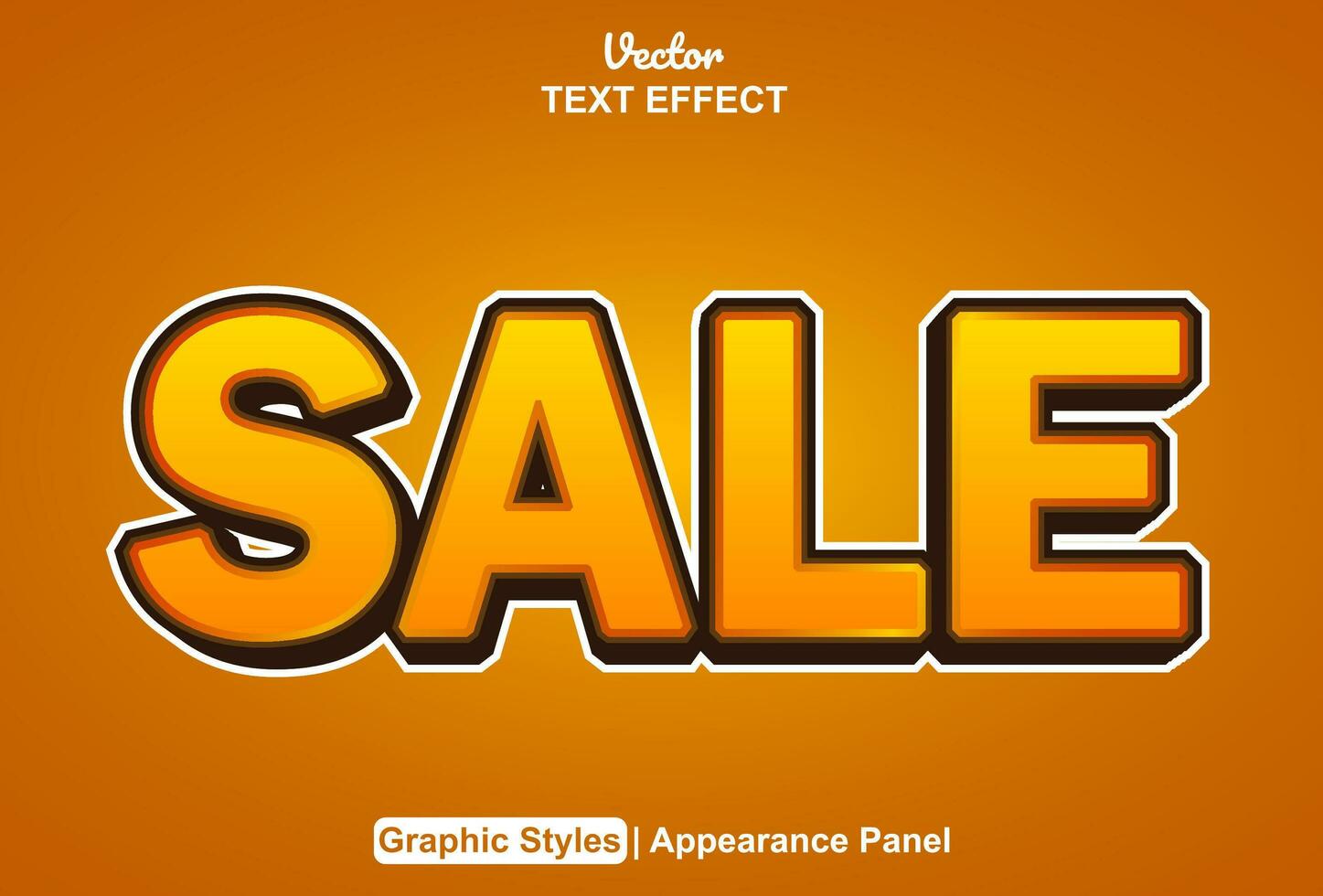 sale text effect with orange graphic style and editable. vector