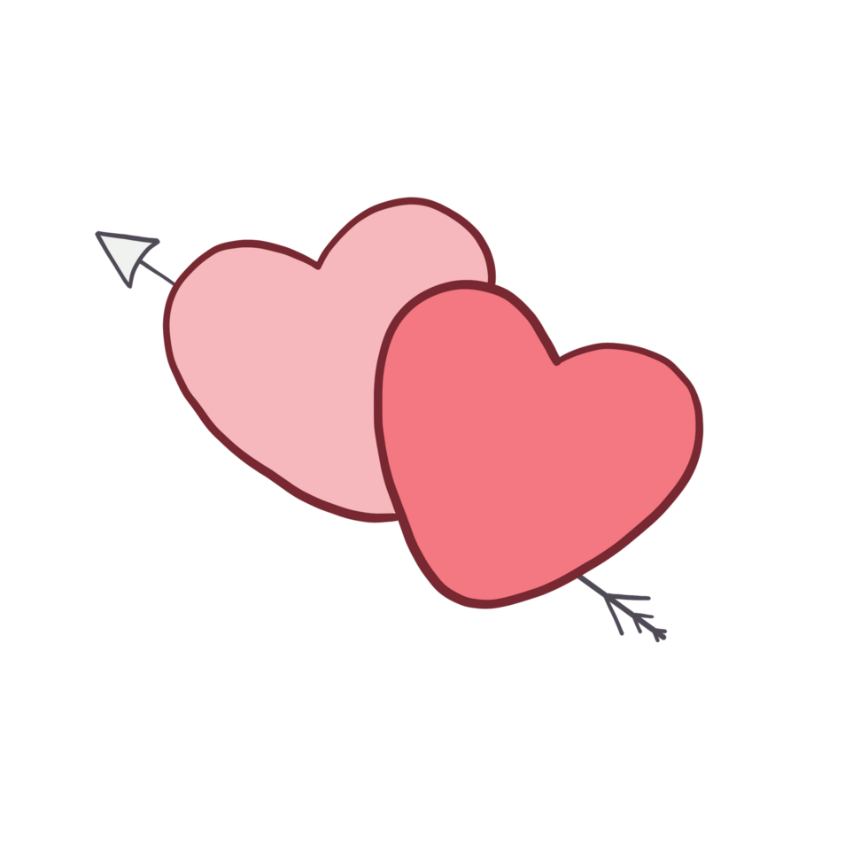 hearts with cupid's arrow png