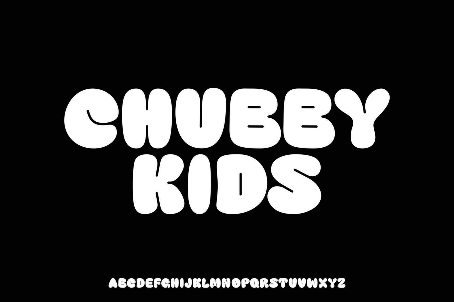 Chubby typeface display font vector. Creative thick playful typography style illustration. vector