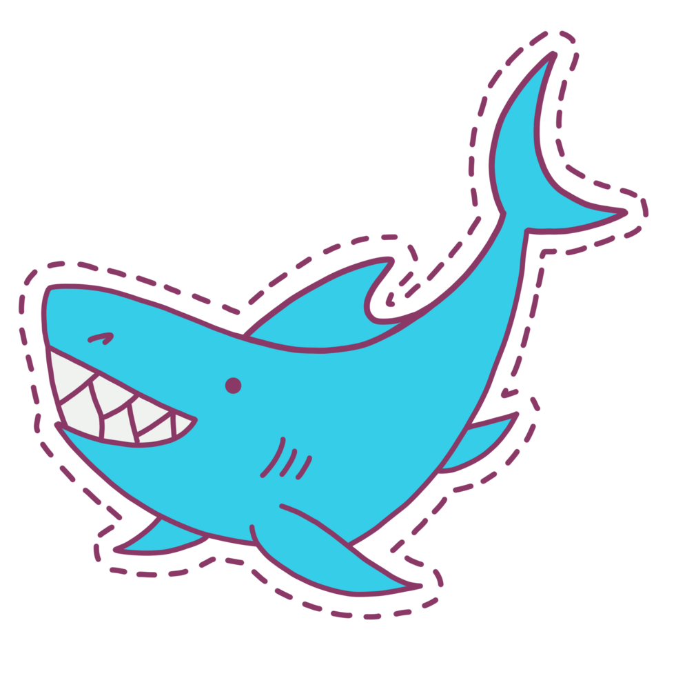 requin dessin animé bébé-requin autocollant art png