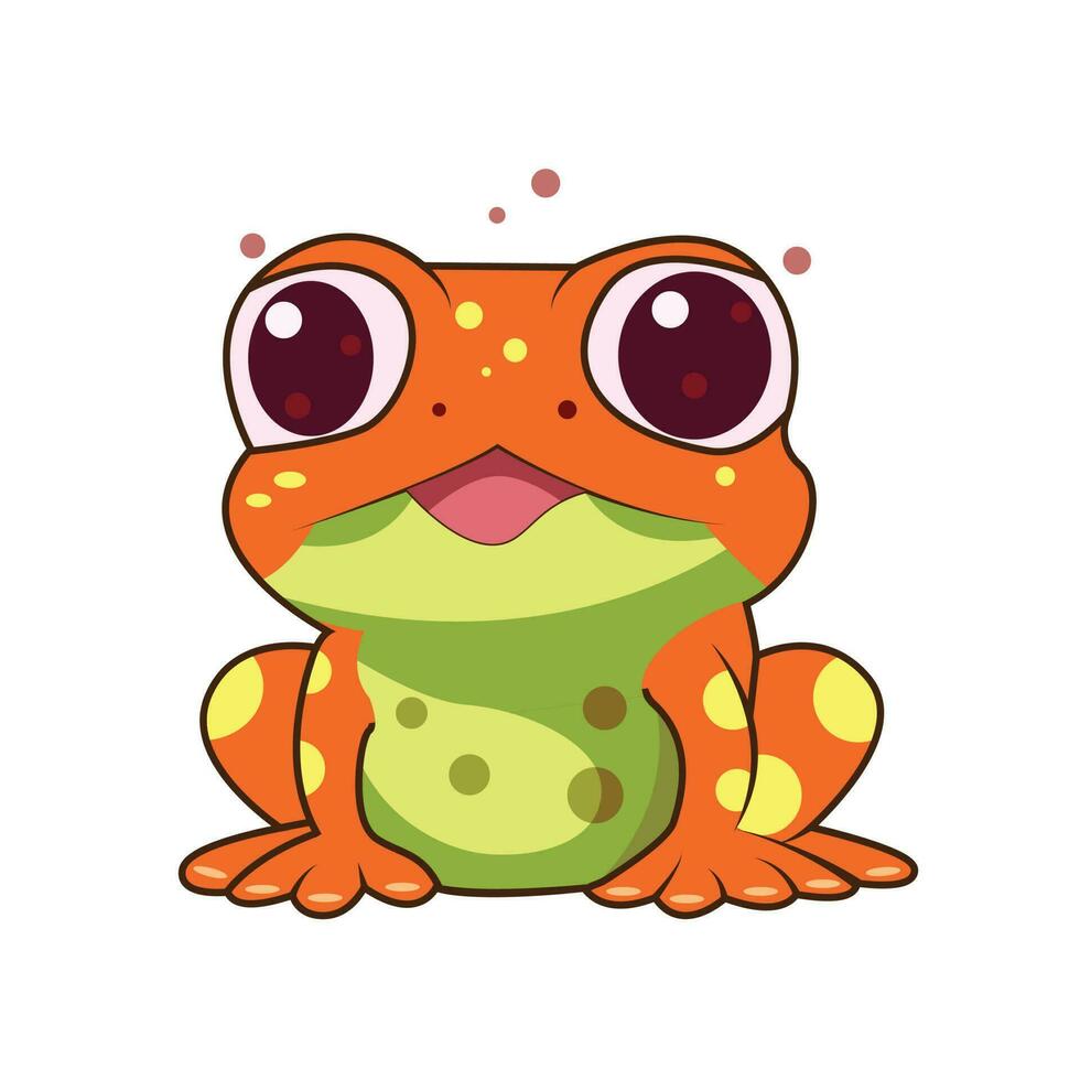 Frog with orange and blue color vector