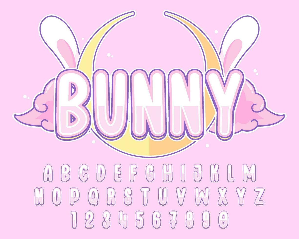 decorative editable bunny text effect vector design