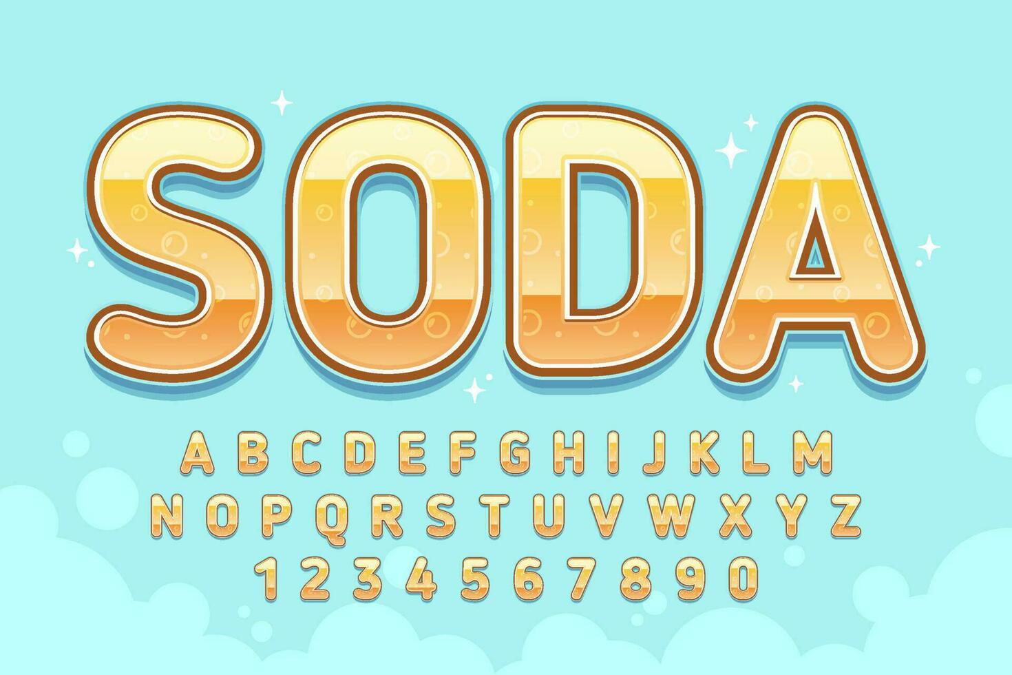 decorative soda editable text effect vector design