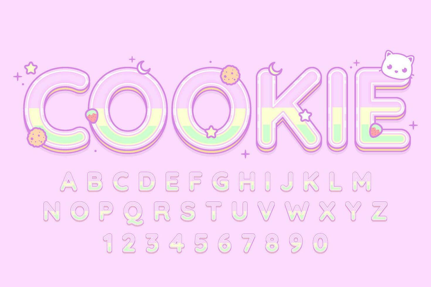 decorative cookie editable text effect vector design