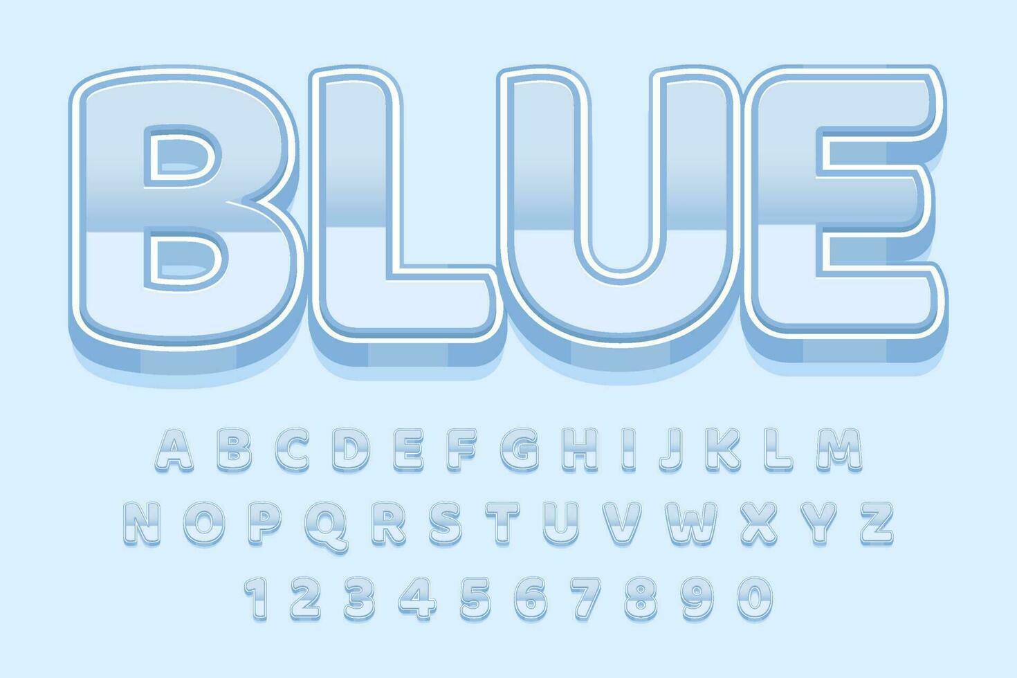 decorative pastel blue editable text effect vector design