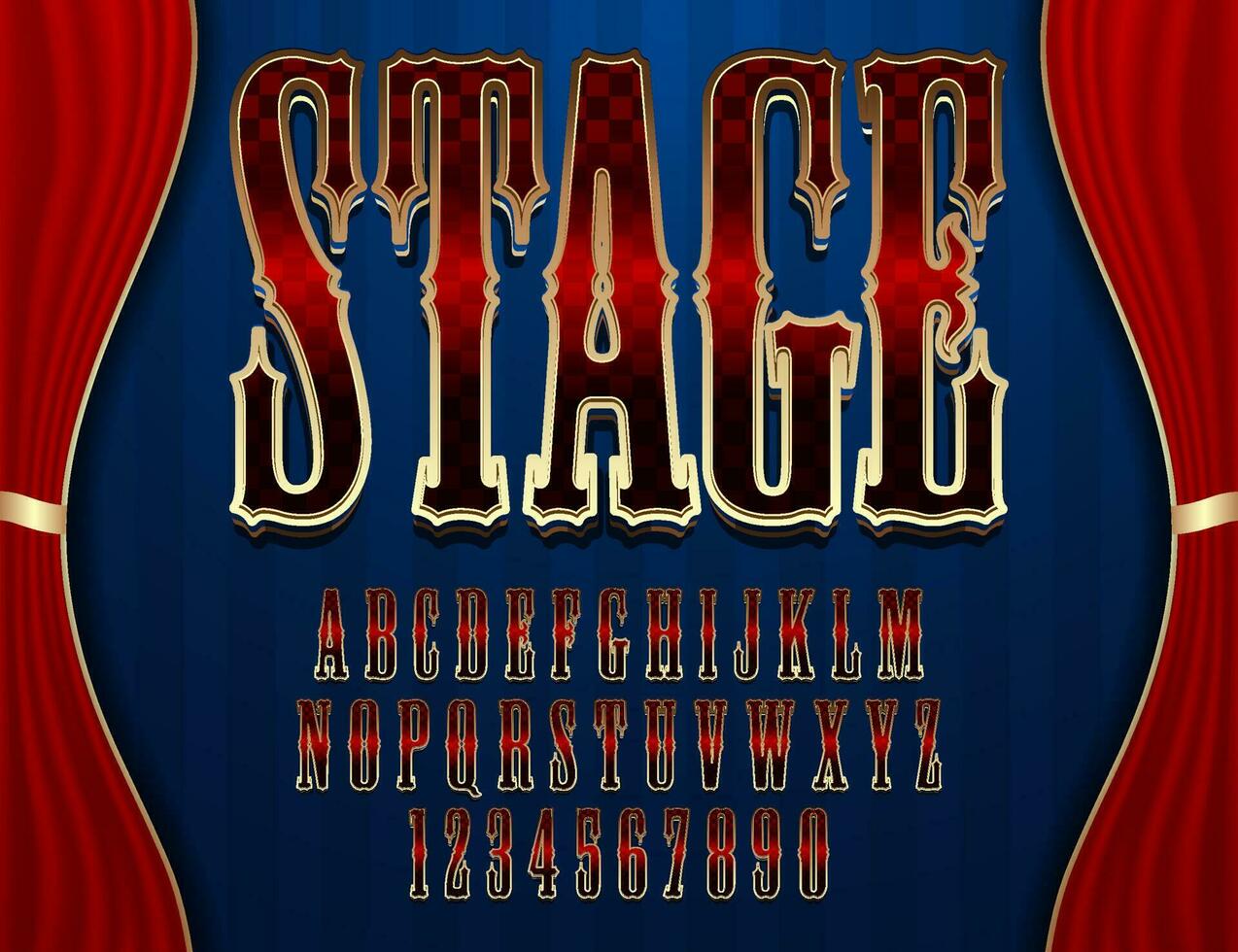 decorative editable stage text effect vector design