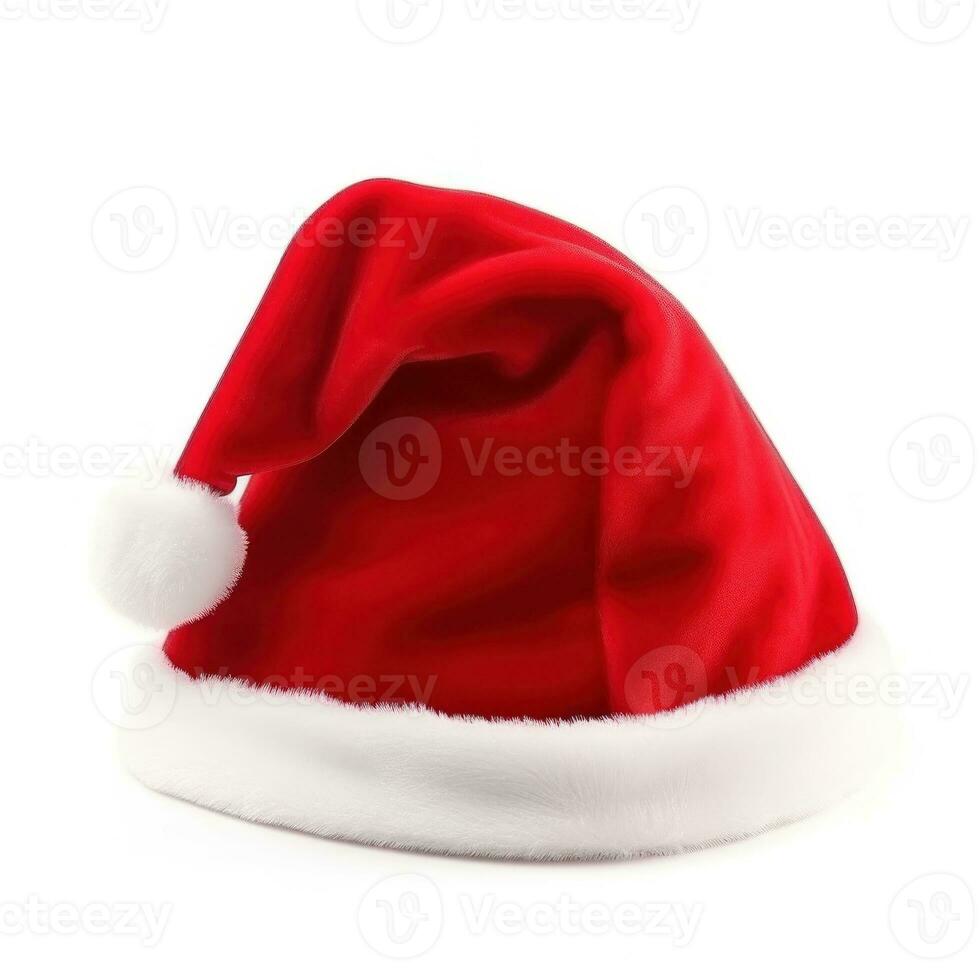 Santa Claus Red Hat Isolated. Illustration AI Generative photo