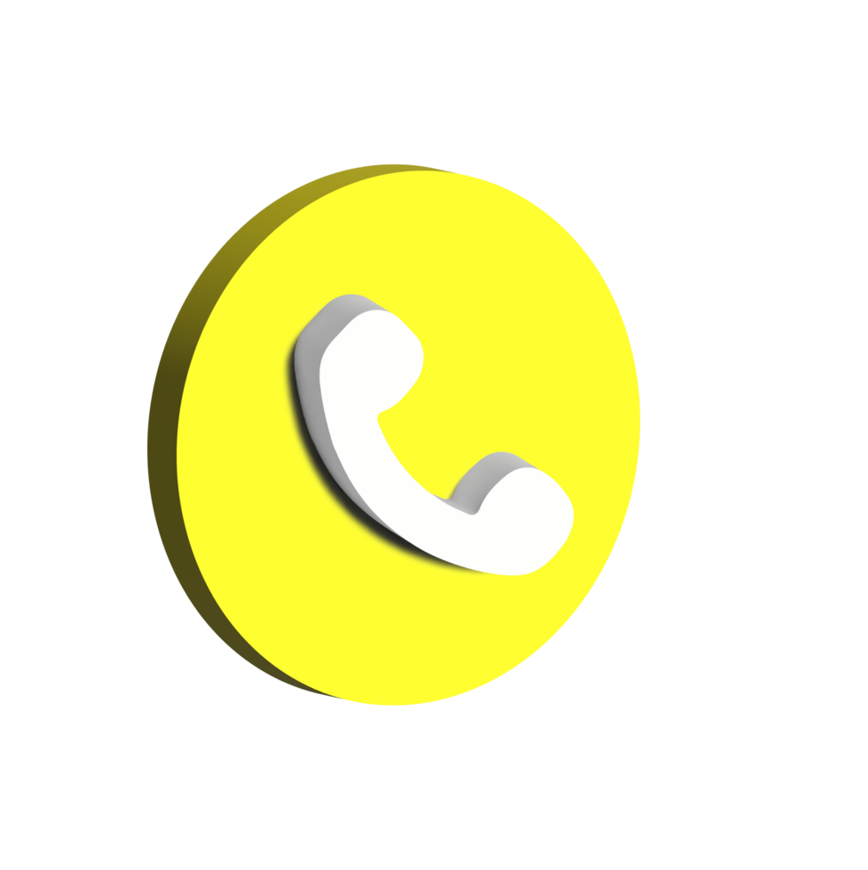 gratuito png chiamata icona 3d, cerchio giallo trasparente