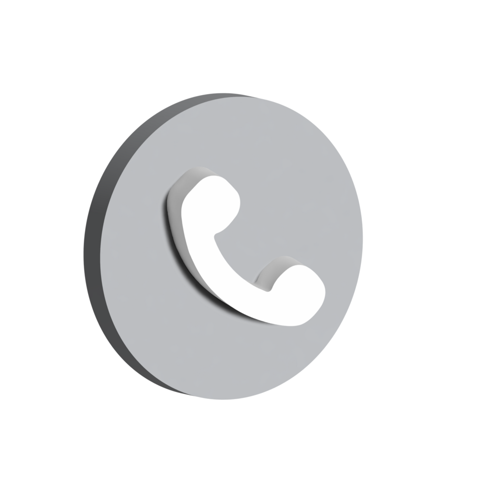 Free PNG Call Icon 3d, Circle Grey