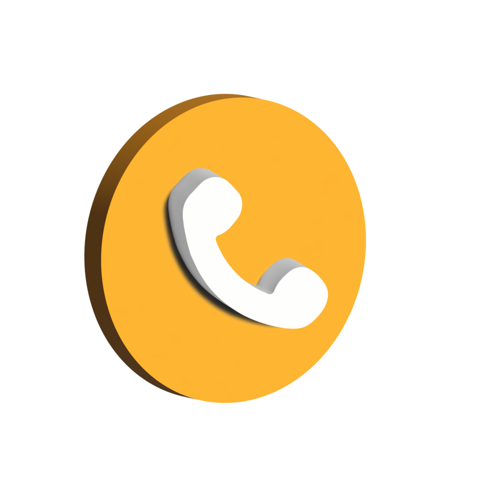 Free PNG Call Icon 3d, Circle Orange