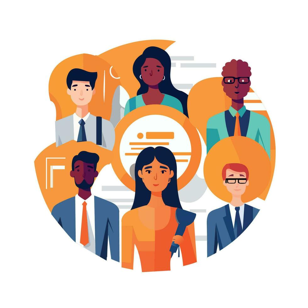 people set Flat Vector Illustration