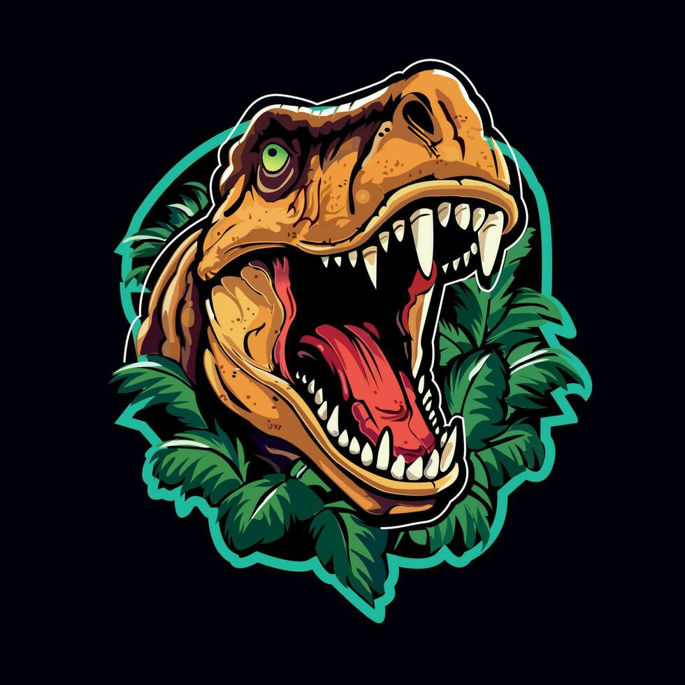 Dinosaur Head Mascot Vector Illustration