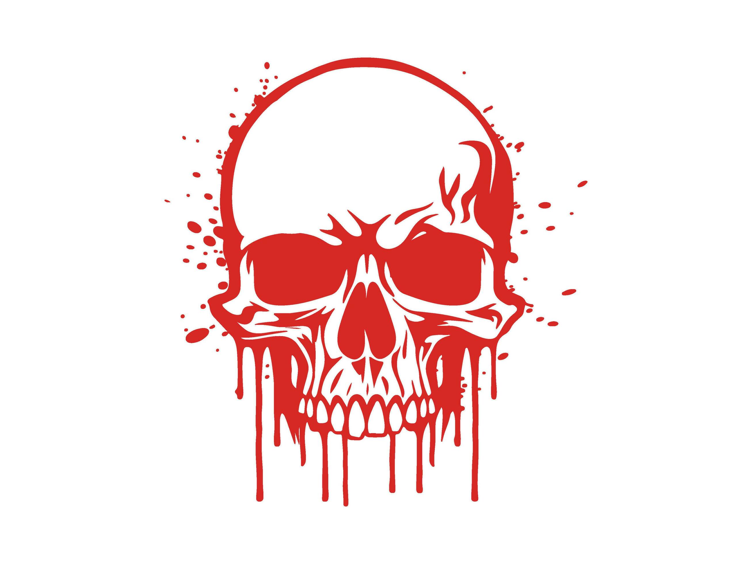 Horror Bloody Human Skull With Blood Splash Dropping 24682184 Vector