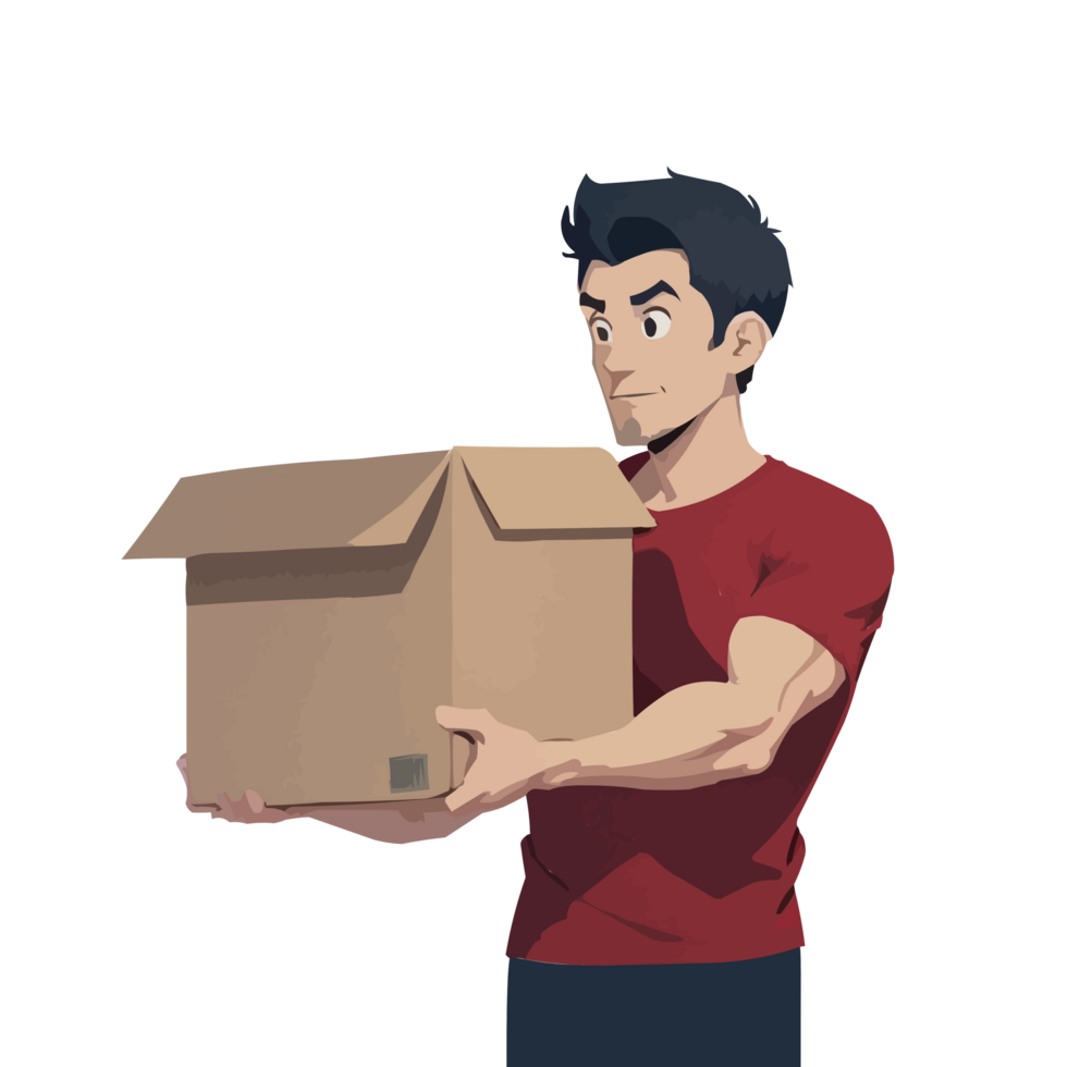 Man delivering package png