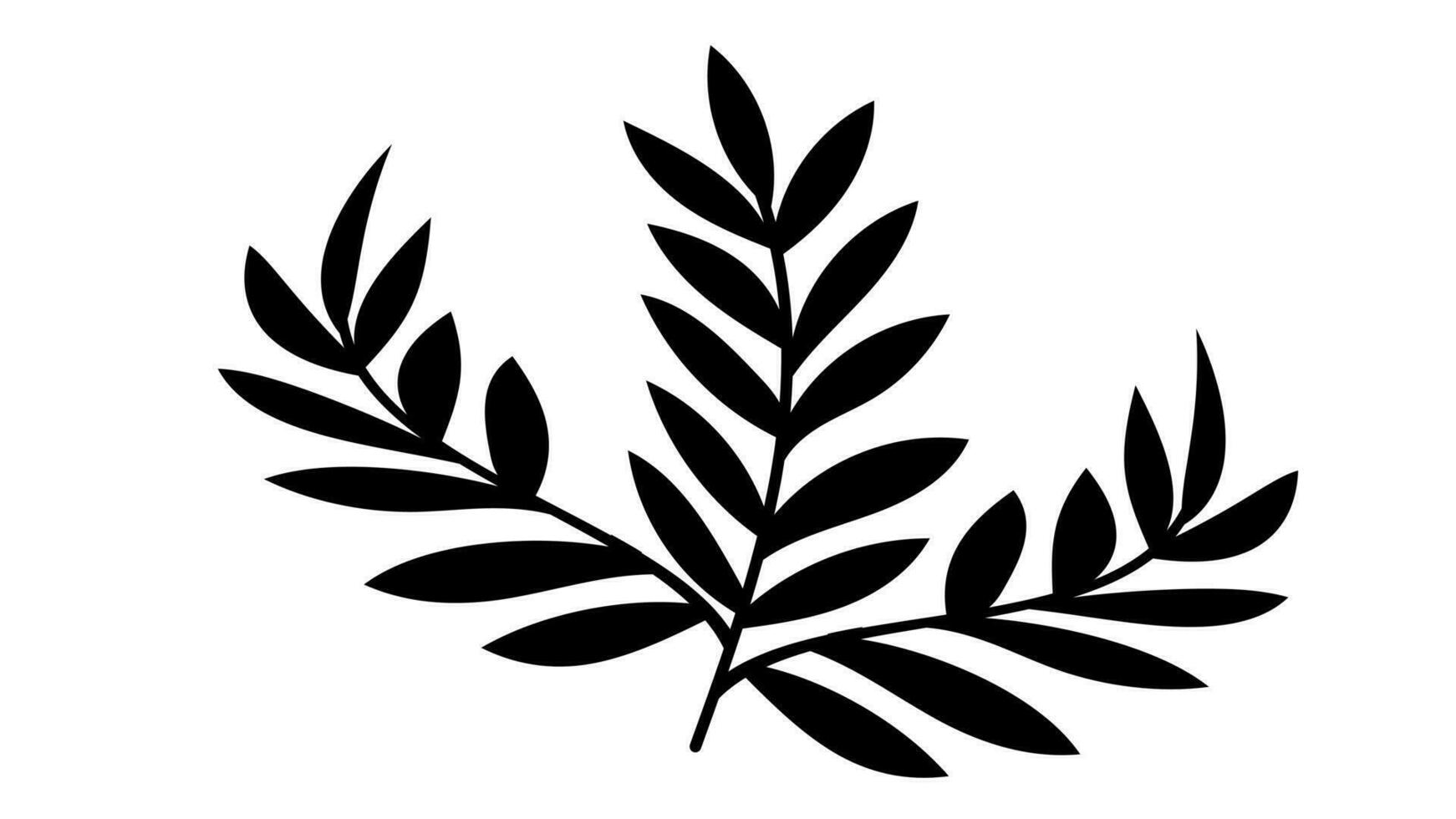 Tree branches with Leaves Shilouette used for floral design resources, invitation, black and white background vector