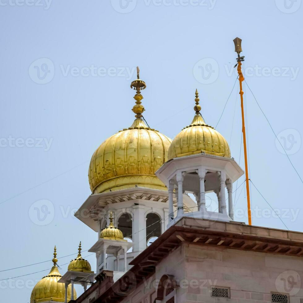 Gurudwara Sis Ganj Sahib is one of the nine historical Gurdwaras in Old Delhi in India, Sheesh Ganj Gurudwara in Chandni Chowk, opposite Red Fort in Old Delhi India photo