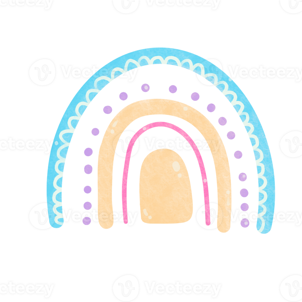 Rainbow watercolor element png