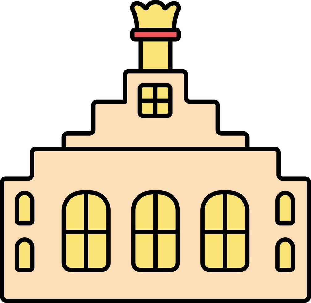 Hofbrau Festzelt Icon in Yellow and Peach Color. vector