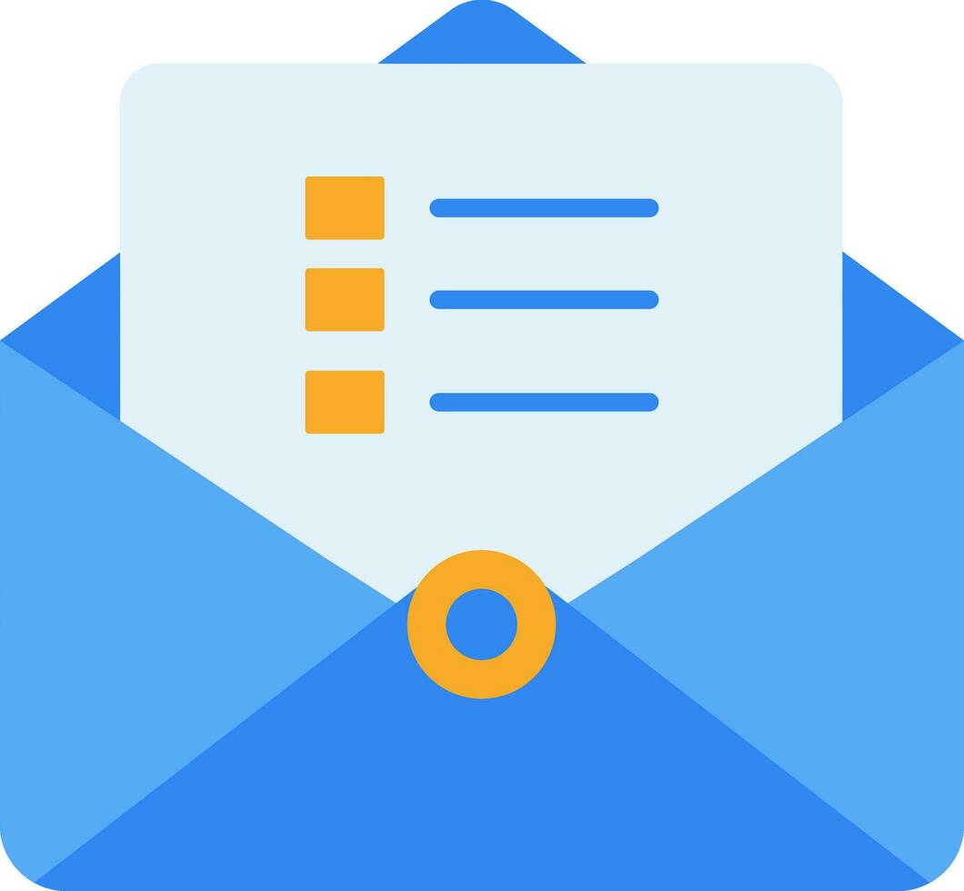Open Envelope with Document. vector