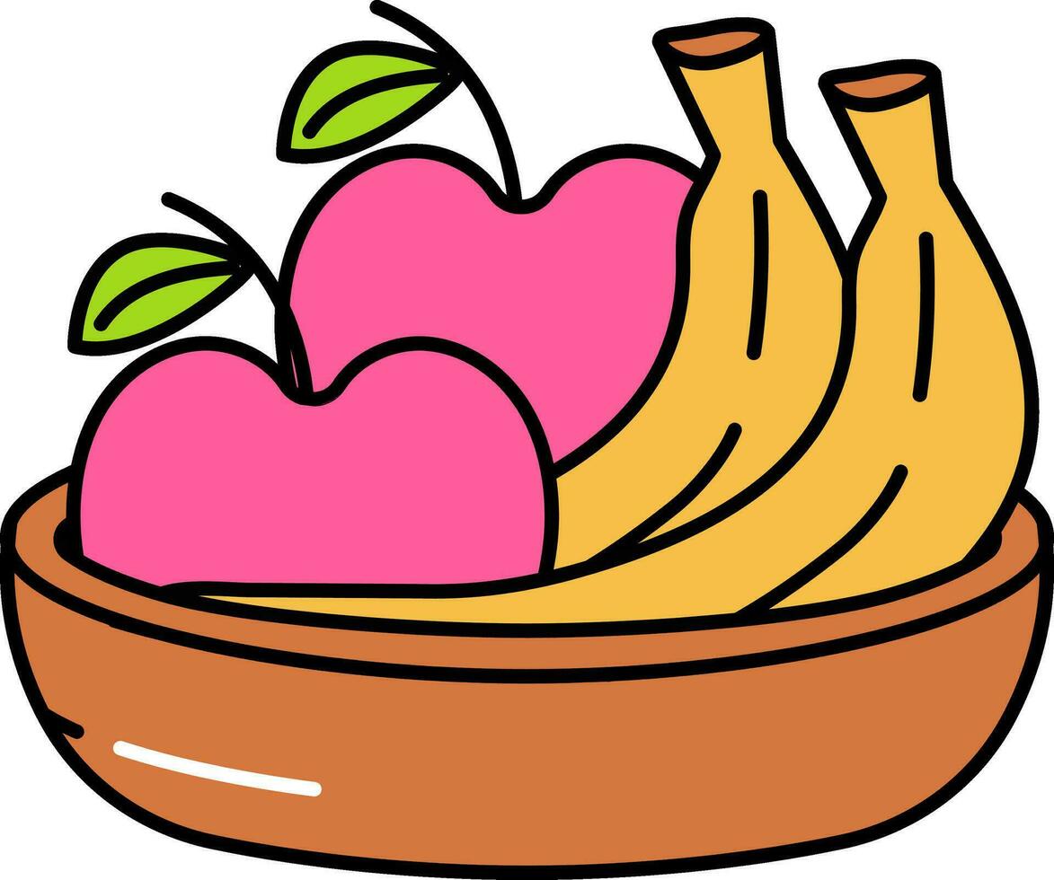 Fruits Basket WIth Apple and Banana. 24682776 Vector Art at Vecteezy