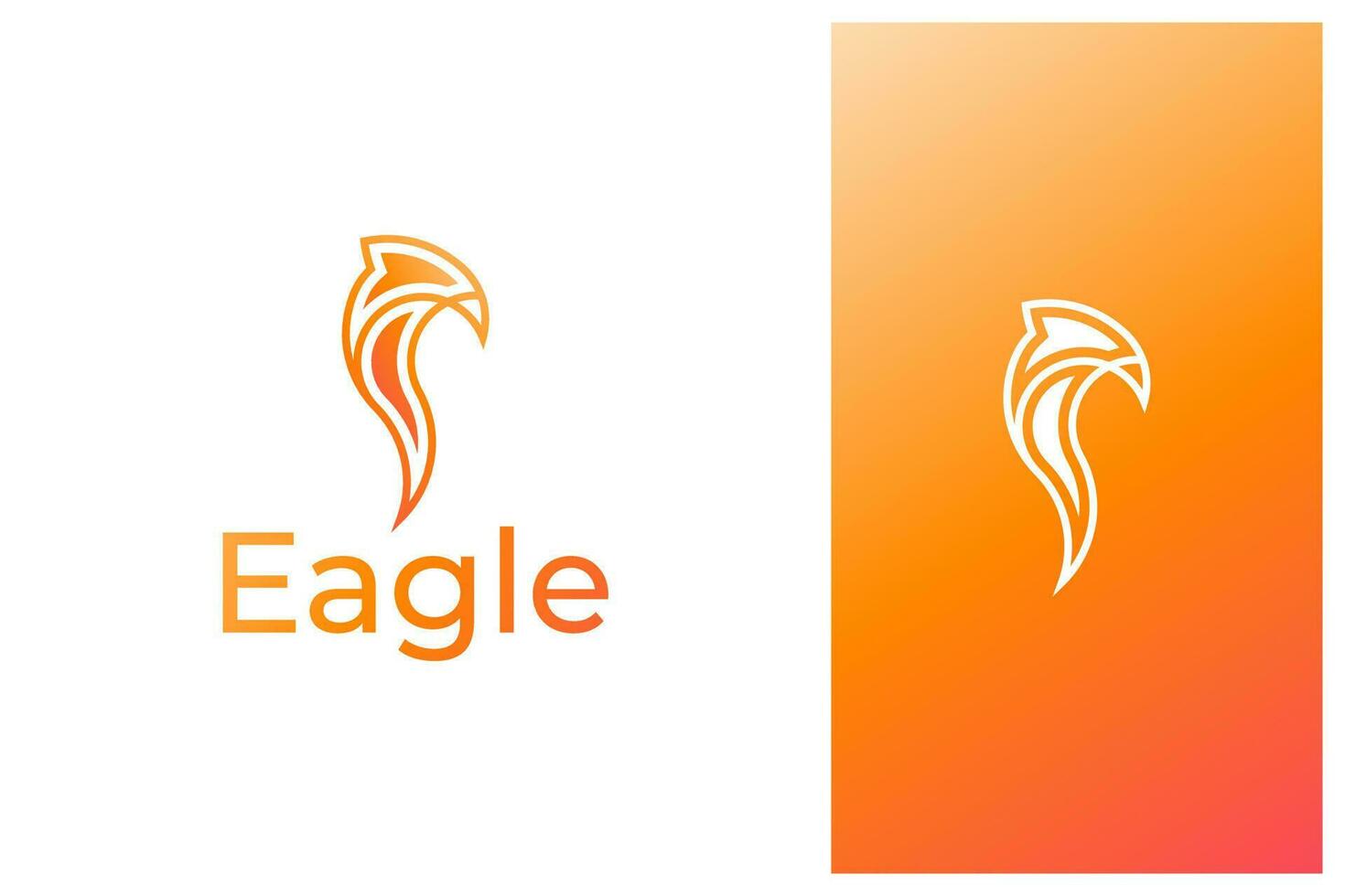sencillo mínimo moderno resumido águila cabeza logo diseño ilustración con degradado color vector