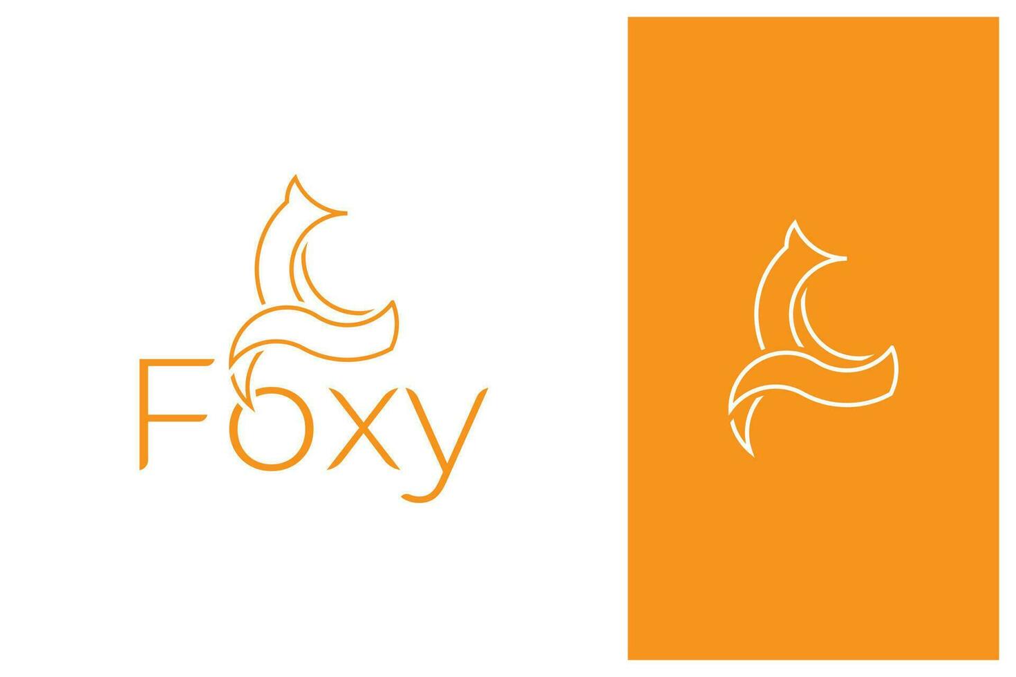 simple minimal modern fox logo design illustration in outline style vector