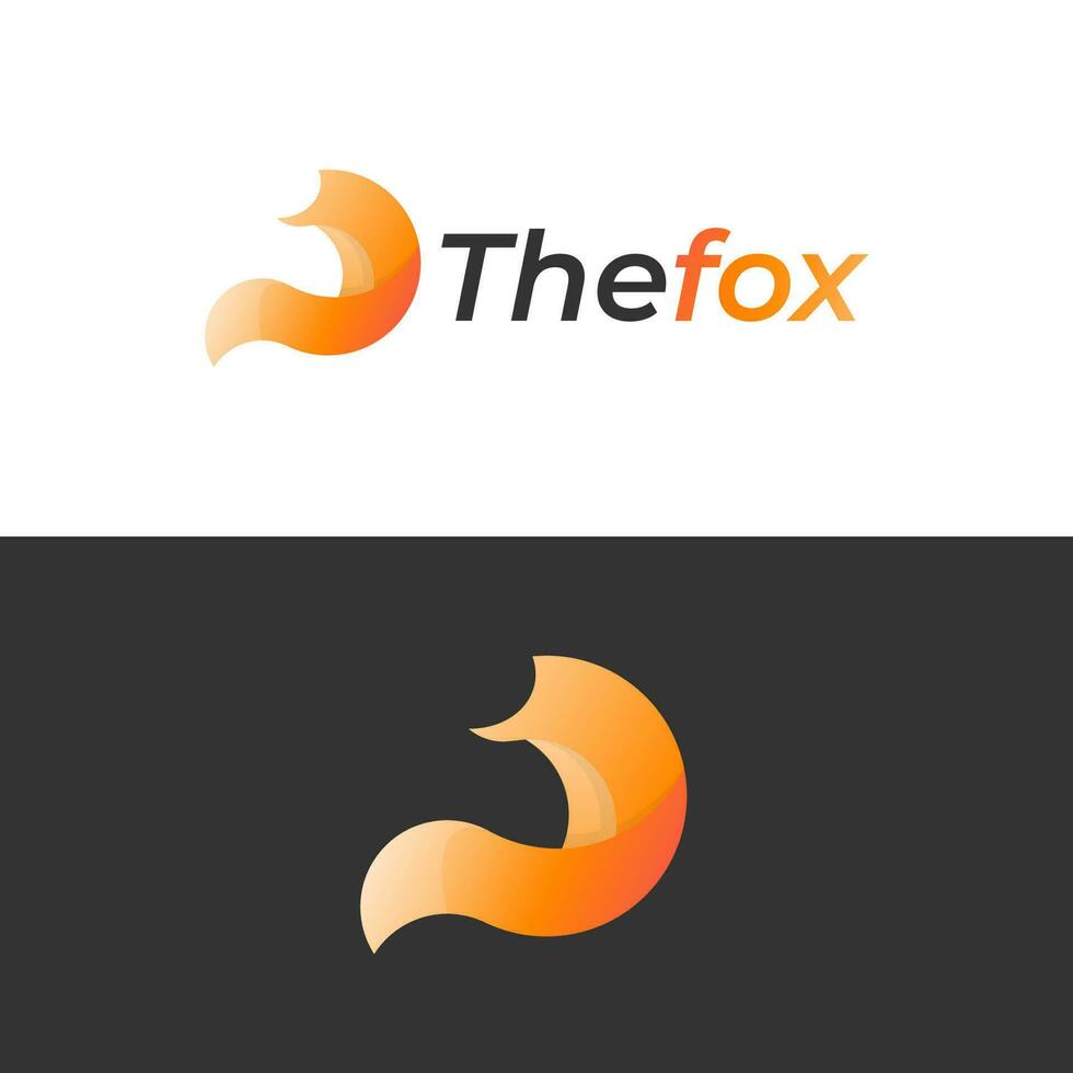 modern minimal fox logo design with gradient color vector