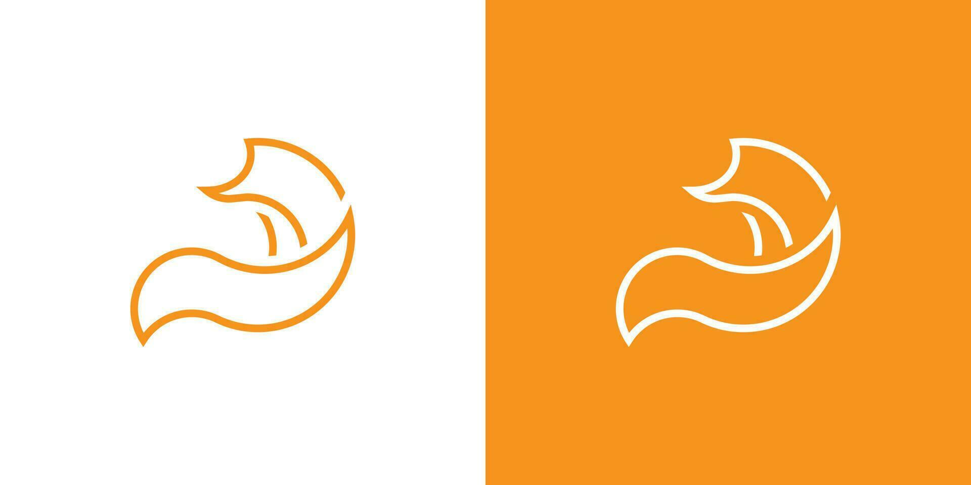 sencillo mínimo moderno zorro logo diseño ilustración en contorno estilo vector